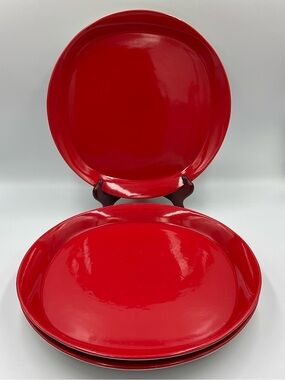 Rachael Ray Round & Square Red Dinner Plates- Set of 3
